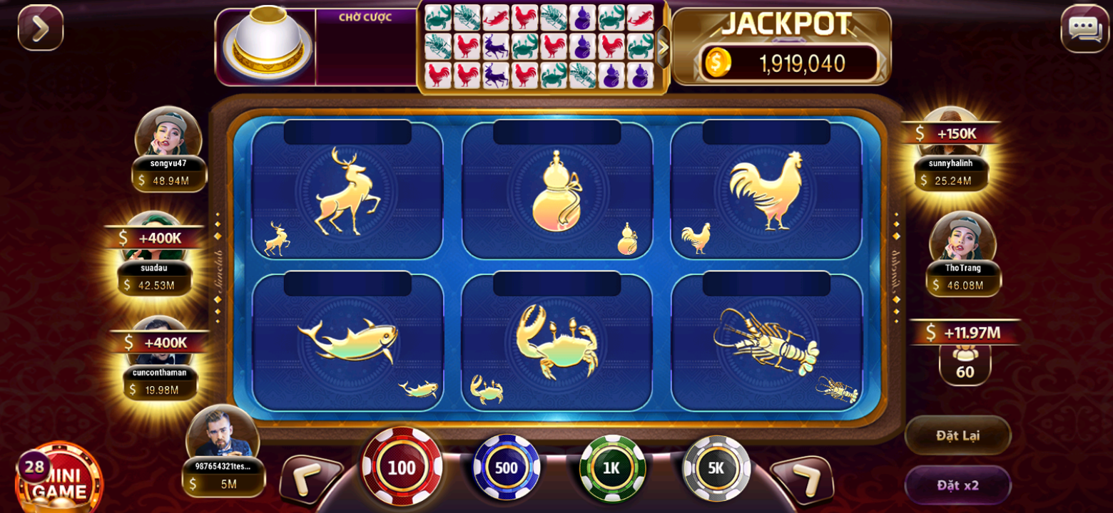 Ảnh chụp màn hình giao diện game Slots trên ứng dụng 12bet bong88